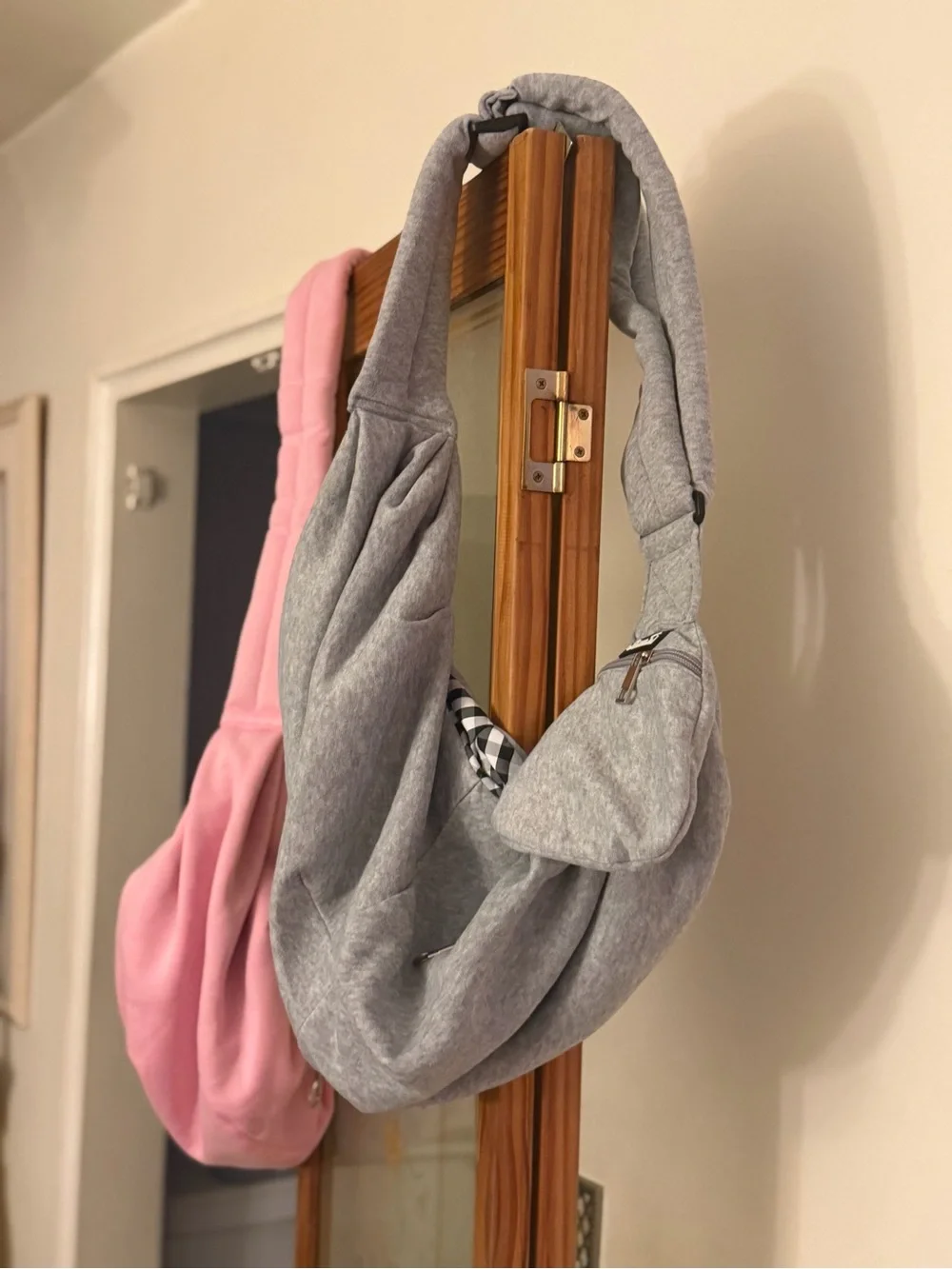Pink and Gray Duo Pet Crossbody Carriers